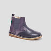 Bottines irisées en cuir Kickers Maelio bleu marine fille