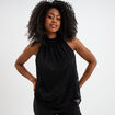 Débardeur dentelle encolure américaine noir femme