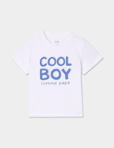T-shirt manches courtes coton blanc bébé garçon