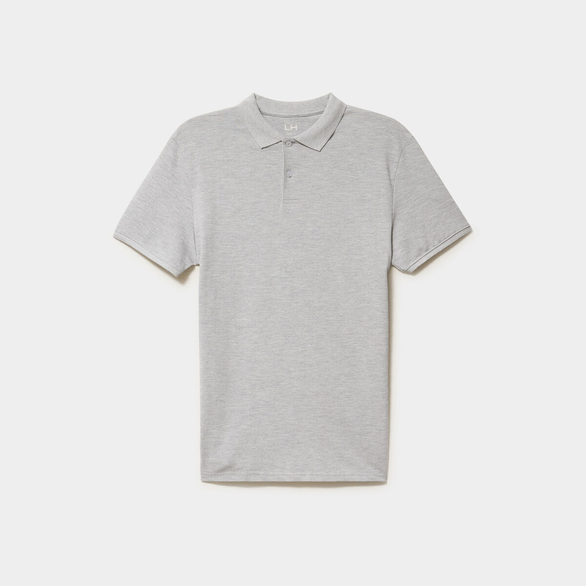 Polo en coton manches courtes gris homme