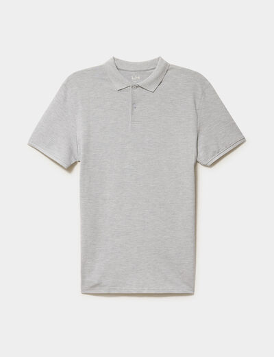 Polo en coton manches courtes gris homme