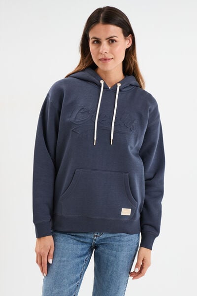 Sweat &agrave; capuche hoodie bleu fonc&eacute; femme