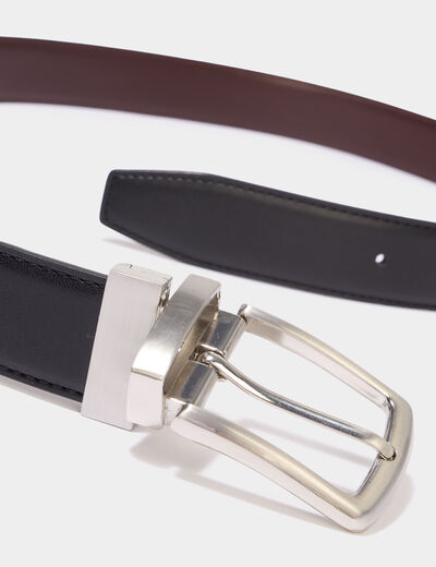 Ceinture r&eacute;versible noir homme