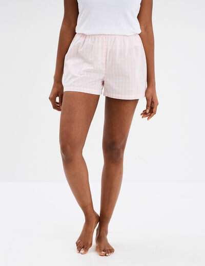 Short de pyjama coton blanc femme