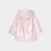 Parka paillet&eacute;e &agrave; capuche doubl&eacute;e rose clair b&eacute;b&eacute; fille