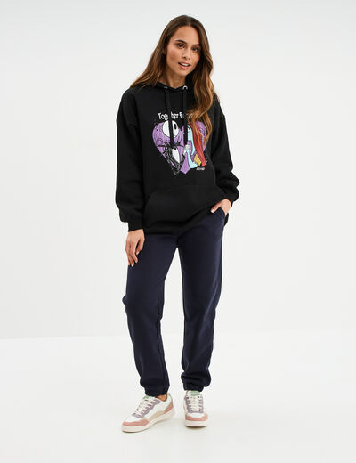 Sweat hoodie Étrange Noël Monsieur Jack noir femme