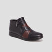 Bottines en cuir zippées noir femme