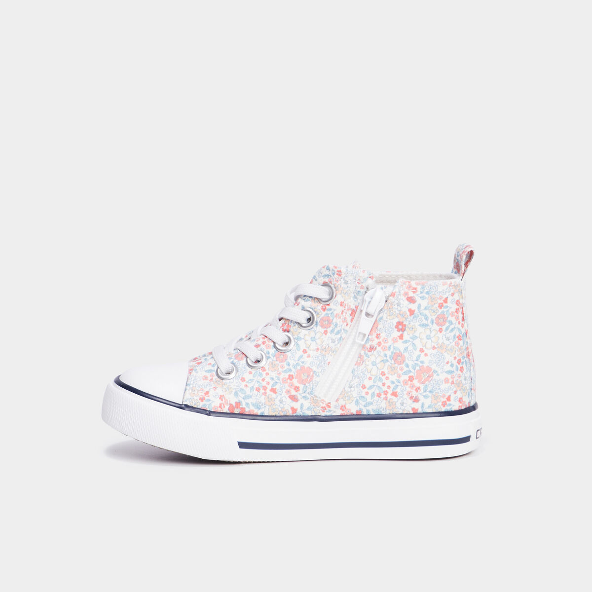 Baskets montantes zipp&eacute;es bout renforc&eacute; ecru fille