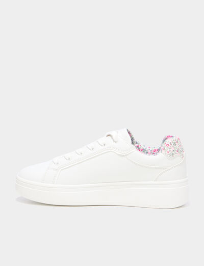 Baskets basses &agrave; lacets blanc femme