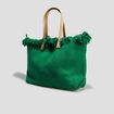 Sac cabas à franges vert menthe femme