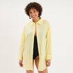 Robe chemise de plage voile de coton jaune femme