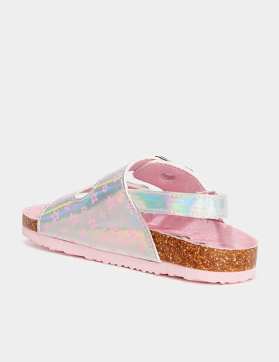 Sandales holographiques Barbie rose fille