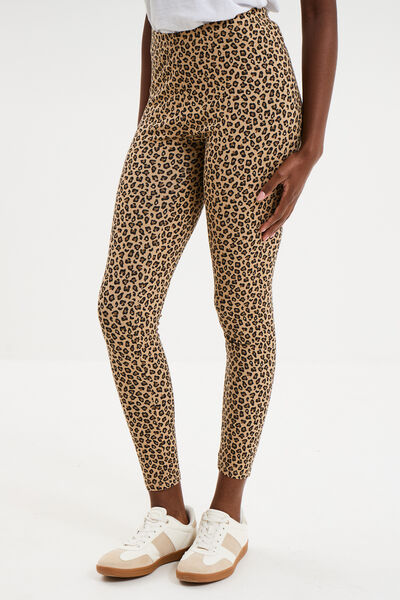 Legging taille haute beige femme