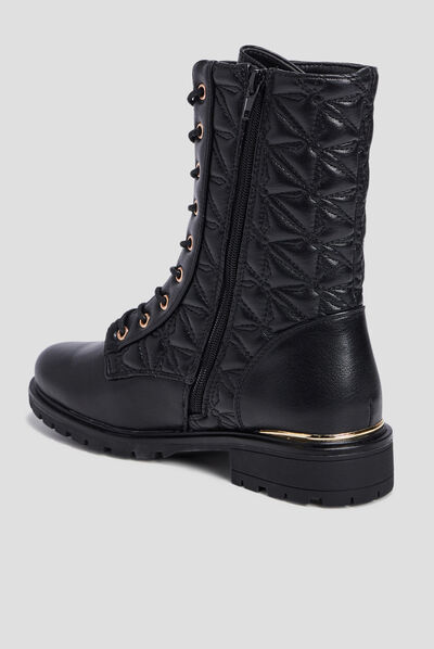 Bottines matelassées noir femme
