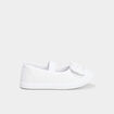 Ballerines toile &agrave; noeuds bout renforc&eacute; blanc fille