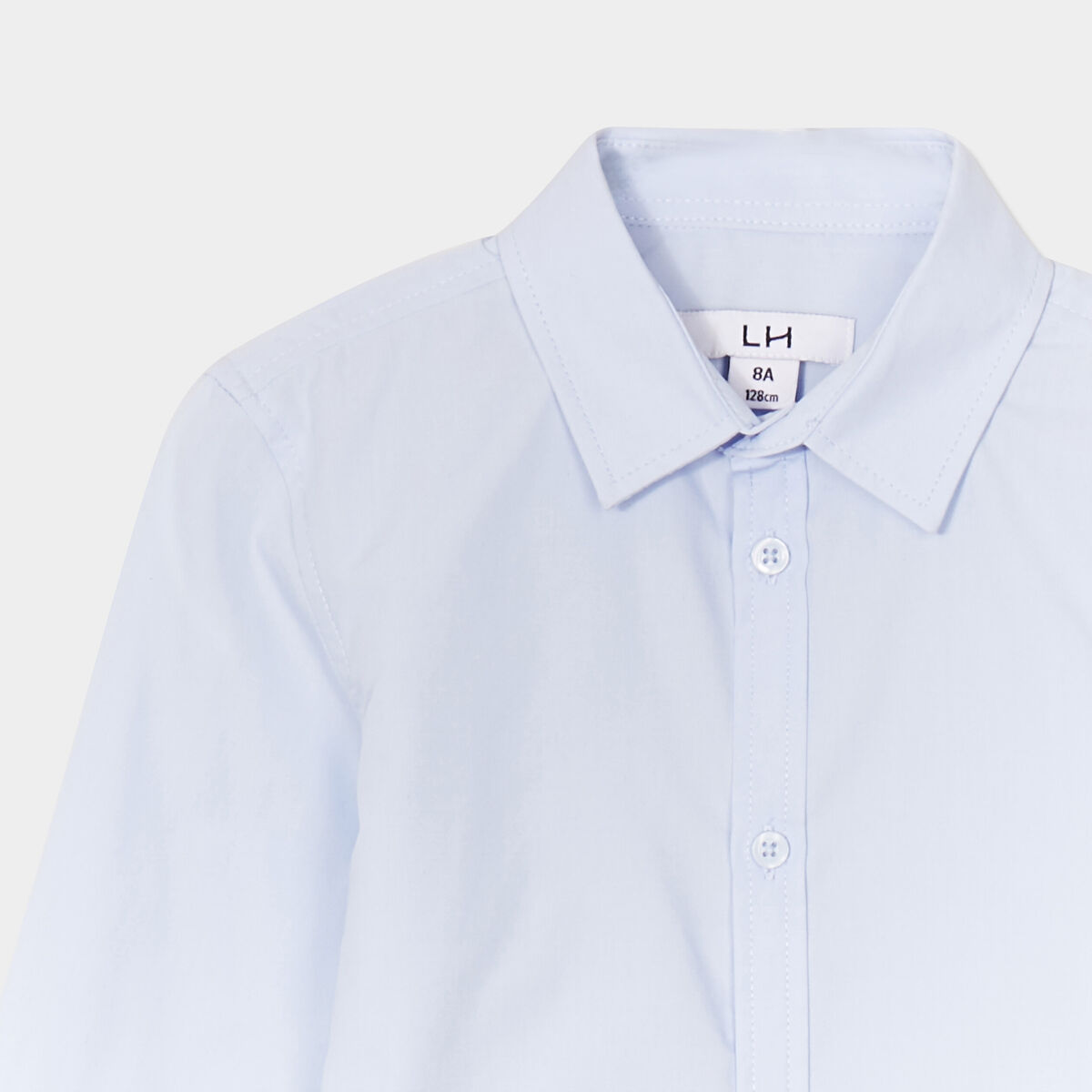 Chemise manches longues bleu ciel gar&ccedil;on
