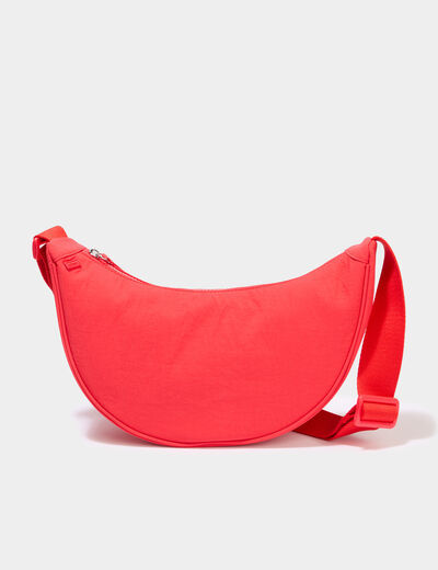 Sac banane en bandouli&egrave;re rouge clair femme