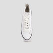 Baskets en toile montantes à lacets blanc femme