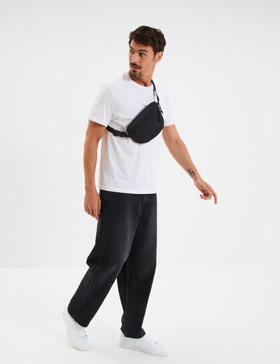 Jeans baggy 5 poches coton denim noir homme