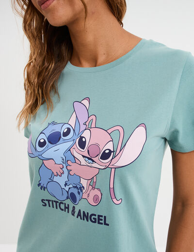Ensemble pyjama 2 pièces Stitch bleu gris femme