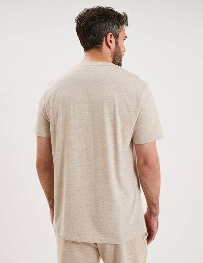 T-shirt manches courtes coton beige homme