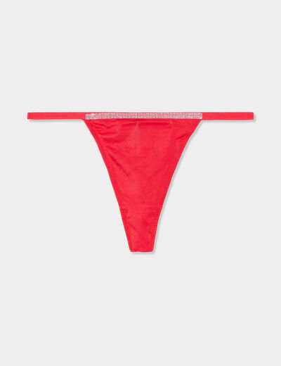 String avec strass rose framboise femme