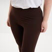 Legging avec taille &eacute;lastiqu&eacute;e marron fonc&eacute; femme grande taille