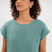 T-shirt ajour&eacute; manches courtes bleu gris femme
