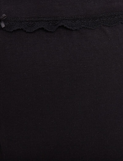 Pantalon de pyjama droit fluide noir femme grande taille