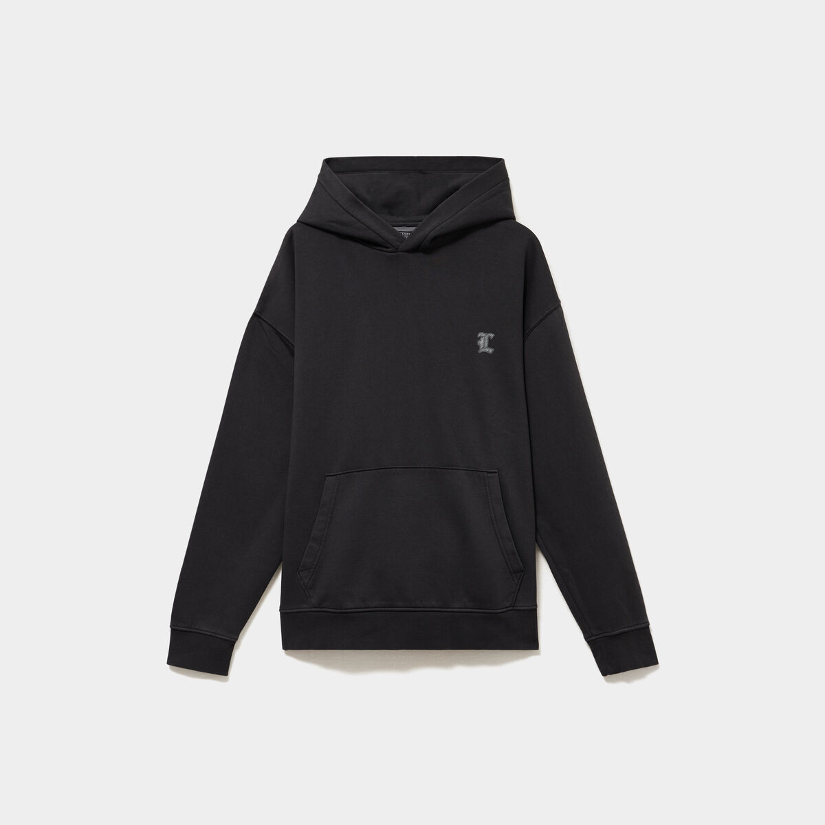 Sweat hoodie 1 poche &agrave; capuche gris fonc&eacute; homme