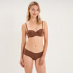 Soutien-gorge bandeau microfibre marron femme