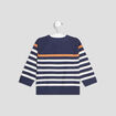 Pull avec &eacute;paule &agrave; boutons bleu marine b&eacute;b&eacute; gar&ccedil;on