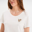 Ensemble pyjama pantalon t-shirt coton beige femme
