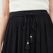 Jupe longue droite fluide noir femme