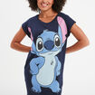 Chemise de nuit manches courtes Stitch bleu marine femme