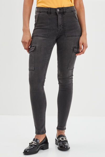 Jeans skinny battle Liberto denim gris femme