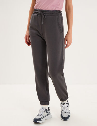 Pantalon de jogging molletonn&eacute; gris fonc&eacute; femme