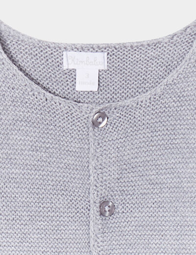 Gilet coton boutonné Kimbaloo gris bébé garçon