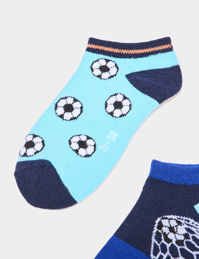 Lot de 5 paires de chaussettes basses bleu roi garçon