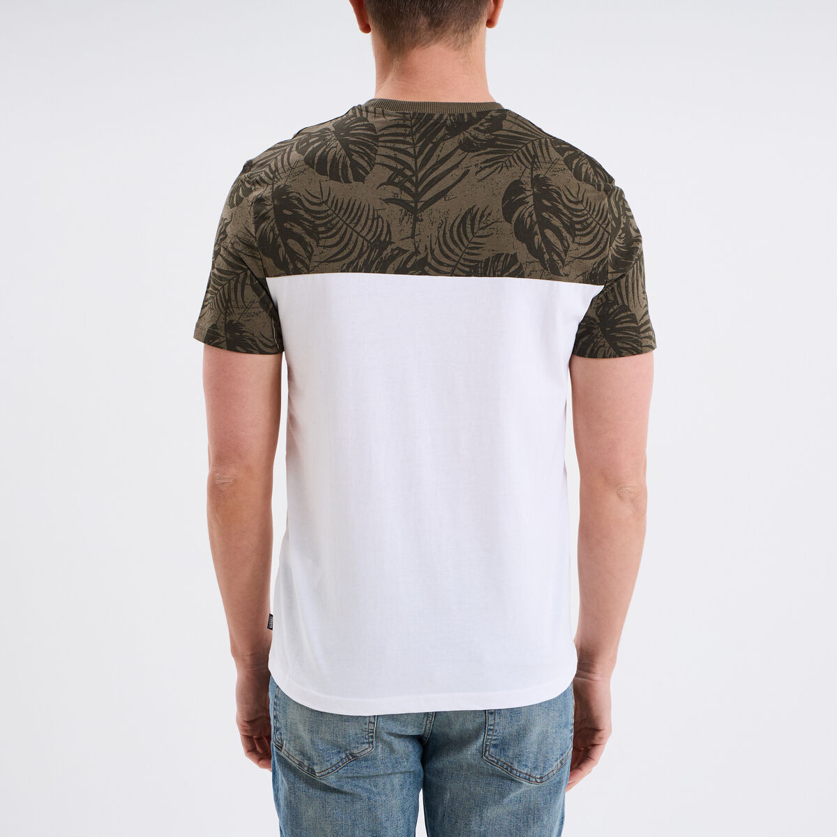 T-shirt manches courtes 1 poche coton vert kaki homme