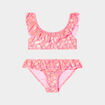 Maillot de bain 2 pi&egrave;ces orange corail fille