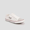 Tennis basses en toile &agrave; lacets blanc homme