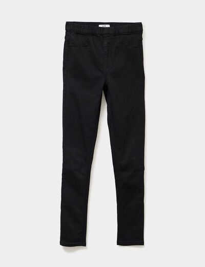 Jegging taille haute denim noir femme