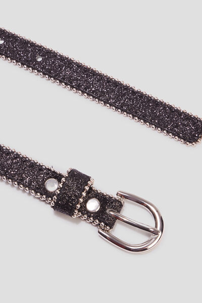 Ceinture à paillettes noir fille