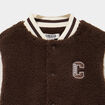 Gilet effet polaire col teddy boutonn&eacute; marron b&eacute;b&eacute; gar&ccedil;on
