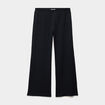 Pantalon effet gaufr&eacute; fluide noir femme