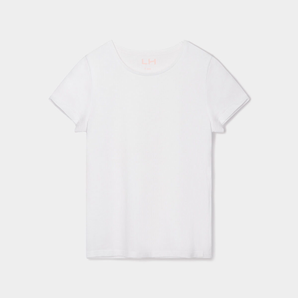 T-shirt manches courtes en coton blanc fille