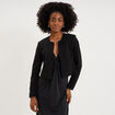 Veste bol&eacute;ro courte ajust&eacute;e noir femme