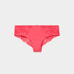Shorty avec dentelle rouge corail femme