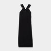 Robe longue bretelles bijoux noir femme